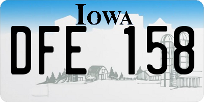 IA license plate DFE158