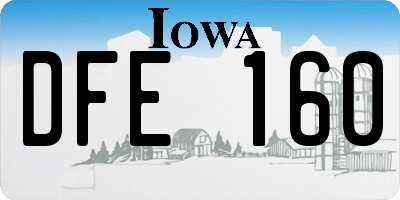 IA license plate DFE160