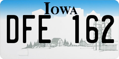 IA license plate DFE162