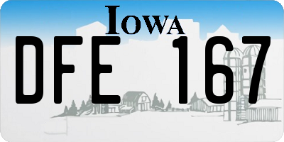 IA license plate DFE167