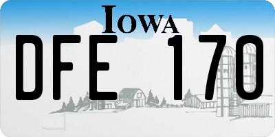 IA license plate DFE170
