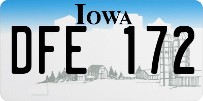 IA license plate DFE172