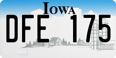 IA license plate DFE175