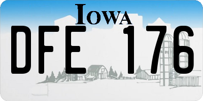 IA license plate DFE176