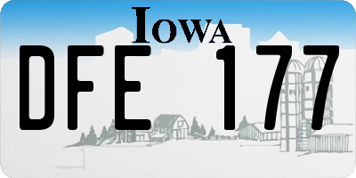 IA license plate DFE177