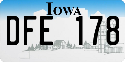 IA license plate DFE178