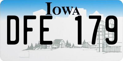 IA license plate DFE179