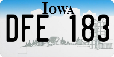 IA license plate DFE183