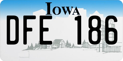IA license plate DFE186