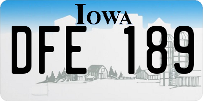IA license plate DFE189