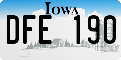 IA license plate DFE190