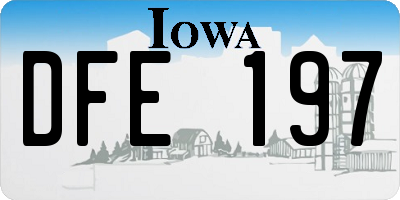 IA license plate DFE197