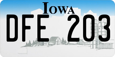 IA license plate DFE203