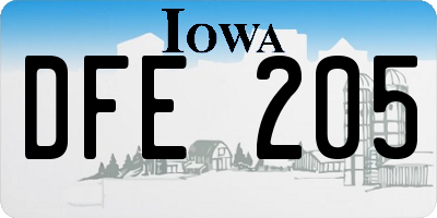 IA license plate DFE205