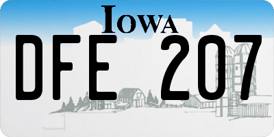IA license plate DFE207