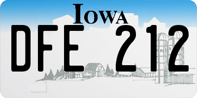 IA license plate DFE212