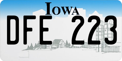 IA license plate DFE223