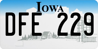 IA license plate DFE229