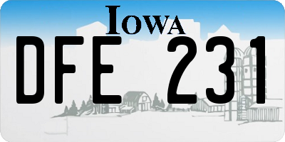 IA license plate DFE231