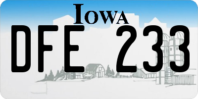 IA license plate DFE233