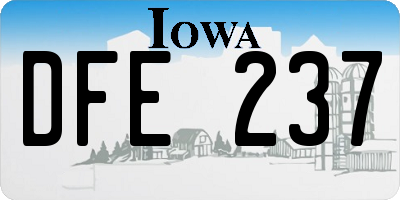 IA license plate DFE237