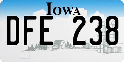 IA license plate DFE238