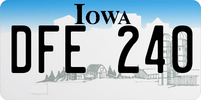 IA license plate DFE240