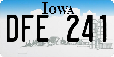 IA license plate DFE241