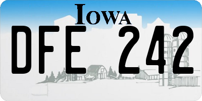 IA license plate DFE242