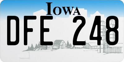 IA license plate DFE248