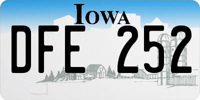 IA license plate DFE252