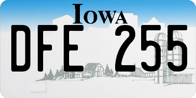 IA license plate DFE255