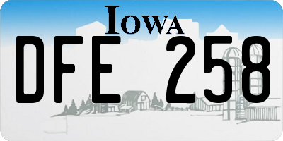 IA license plate DFE258
