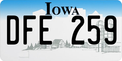 IA license plate DFE259