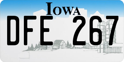 IA license plate DFE267