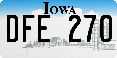 IA license plate DFE270