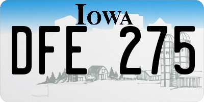 IA license plate DFE275