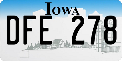 IA license plate DFE278