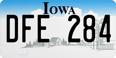 IA license plate DFE284