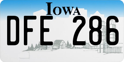 IA license plate DFE286