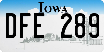 IA license plate DFE289