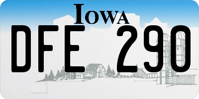 IA license plate DFE290
