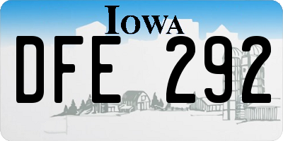 IA license plate DFE292
