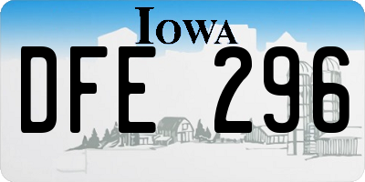IA license plate DFE296