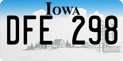 IA license plate DFE298