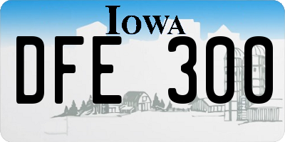 IA license plate DFE300