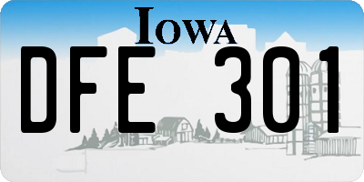 IA license plate DFE301