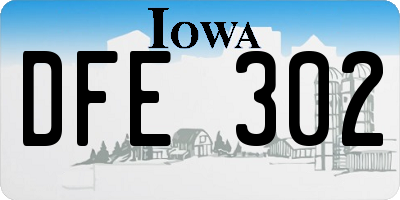IA license plate DFE302