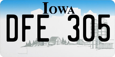 IA license plate DFE305