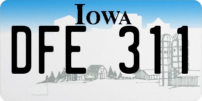 IA license plate DFE311